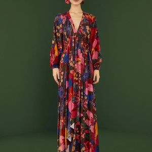 FarmRio Black Wild Life Maxi Dress